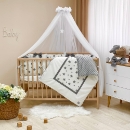 Set lenjerie patut bebe 7 piese White Stars (5)